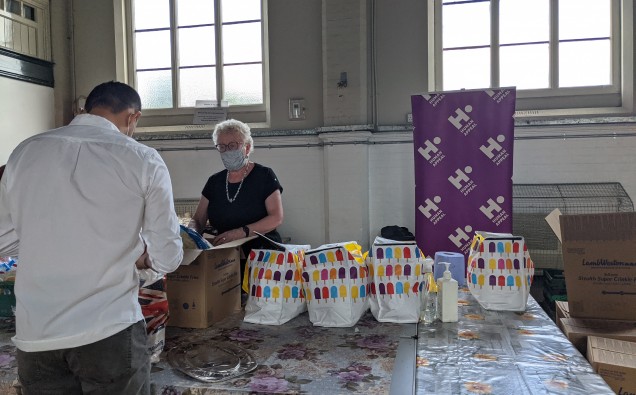 A UK food distribution point supported by Human Appeal on the occaision of last year's Eid Qurbani