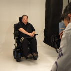 Former patient, Martin Watkin being photographed by Nik Hartley