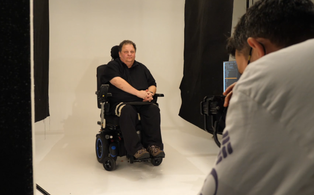 Former patient, Martin Watkin being photographed by Nik Hartley