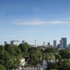 Birmingham, England city centre skyline.