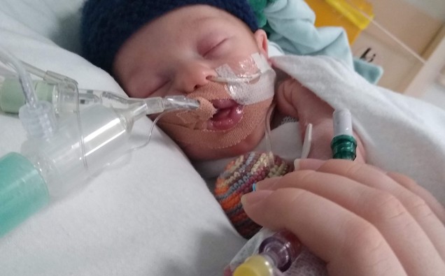 He spent just under two weeks in hospital where his mum was supported by Acorn House 29.12.19