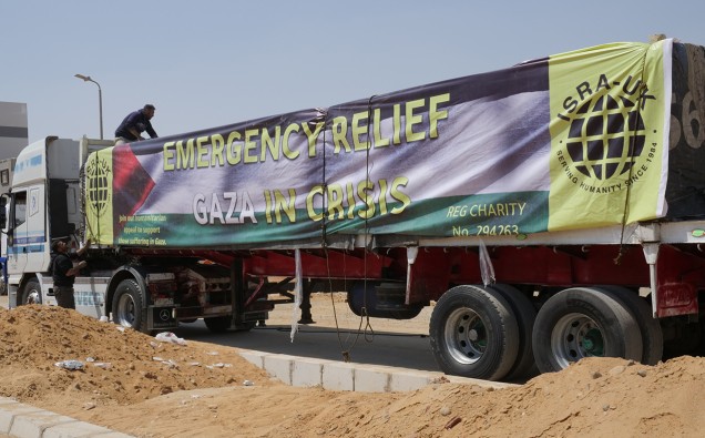 ISRA-UK humanitarian aid truck loaded up for Gaza delivery via Rahah border b - photo by ISRA-UK