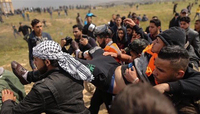 Israel Protestor shooting image