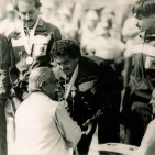 Pakistan hockey team receiving  gold medals at 1984  Olympics