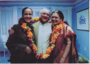 Ravi Shankar with daughter Anoushka and wife Sukanya