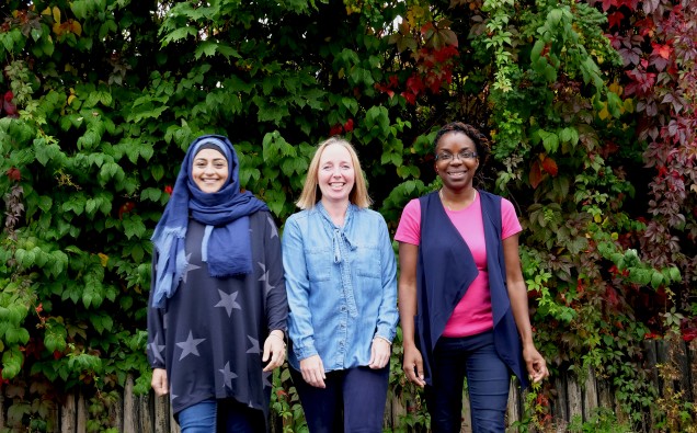 Saphia Khan and Alison Beacham and Claudette Dawson ready for Walk Together Birmingham 02