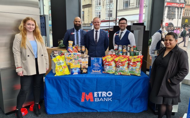 Some of Leicester Metro Bank Vasakhi food donations