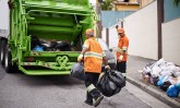 Cropped shot of a garbage collection team at work