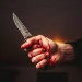 Male hand with bloody knife
