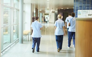 nurses in the hospital corridor